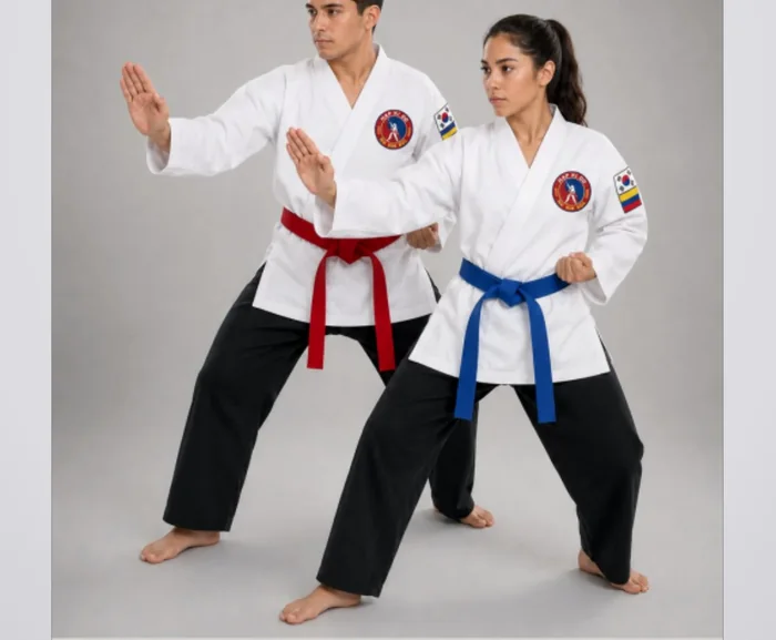 Dos practicantes del club en posición de guardia